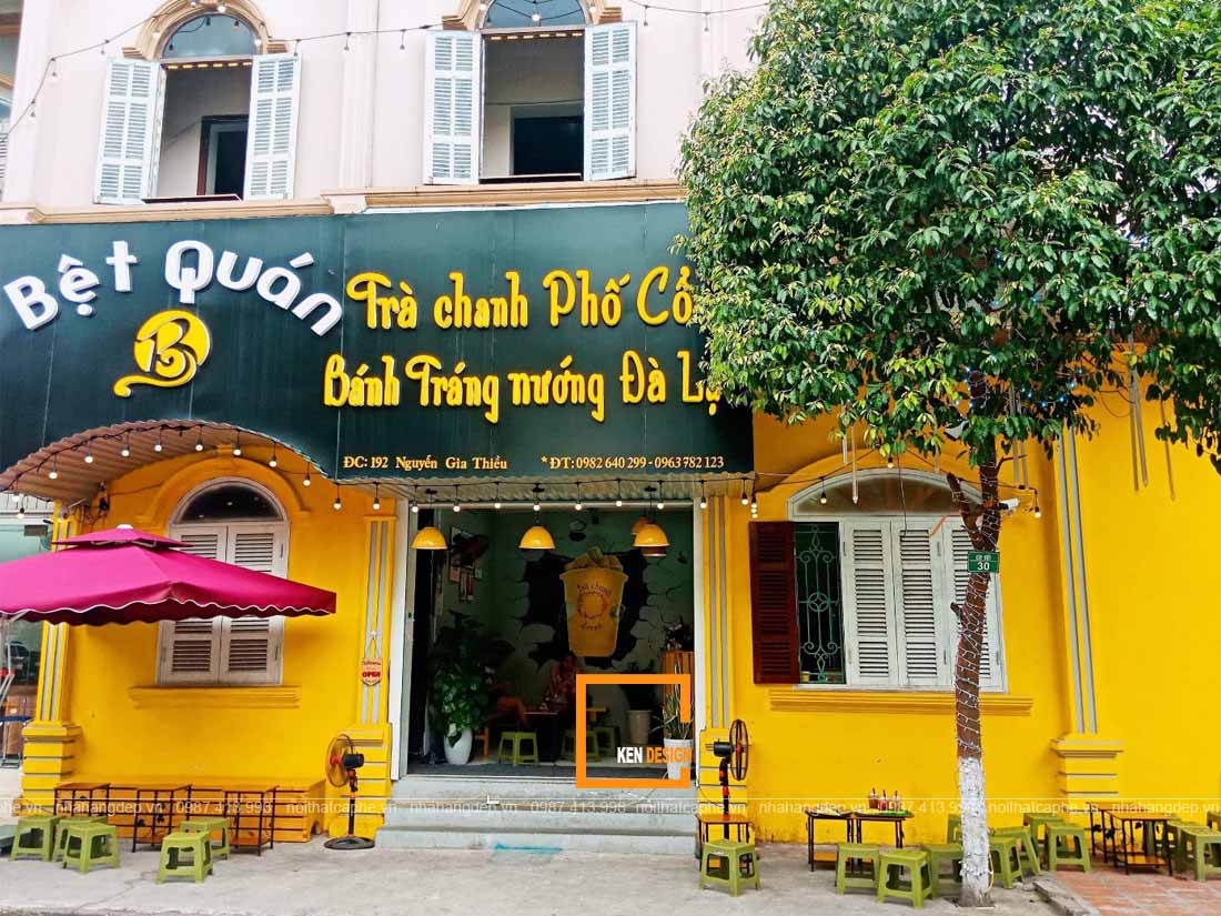 thiết kế chuỗi tiệm trà chanh